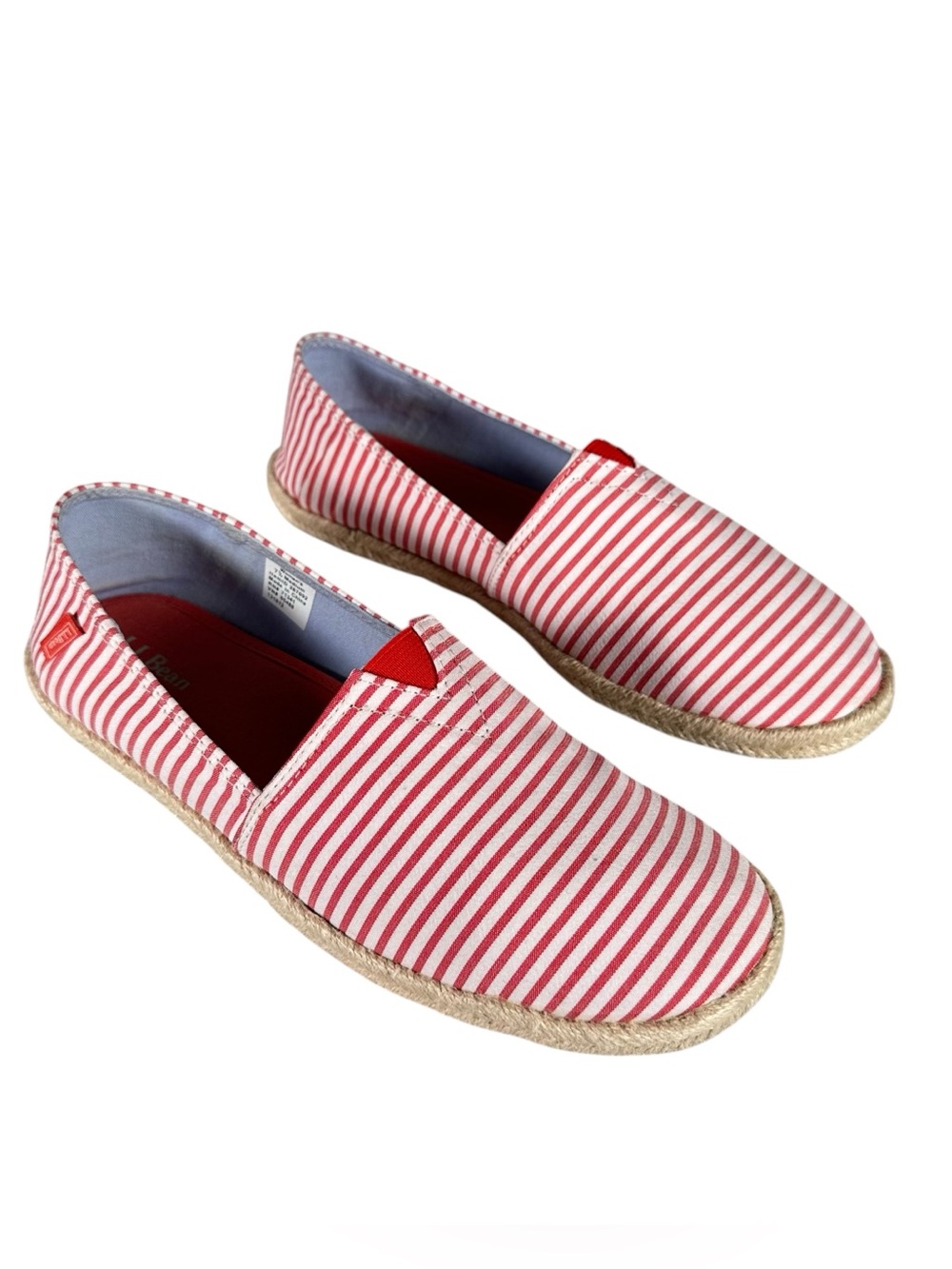 L.L.BEAN Red & White Stripe Espadrille Flats - Picture 2 of 9